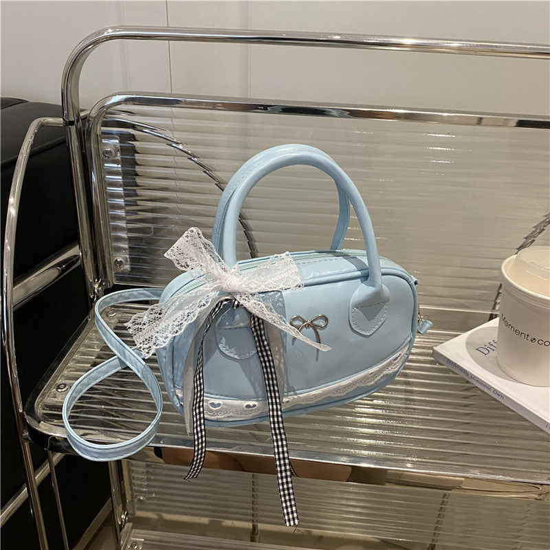 Elegant Lace-Trimmed Bow Handbag Acalora