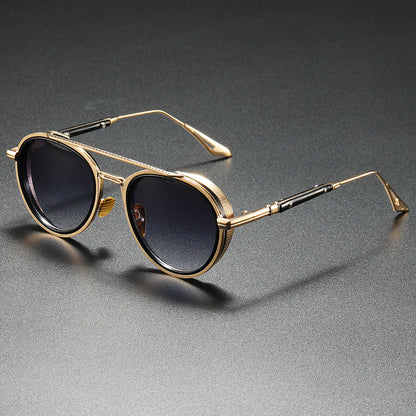 Women's Designer Sunglasses with Luxurious Metal Frame and Retro Accents Bowlift