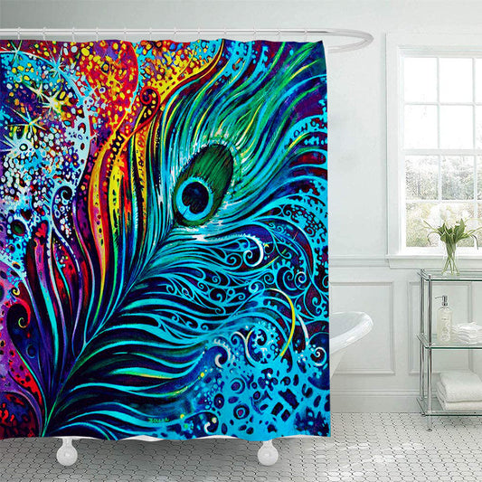 Artistic Peacock Feather Shower Curtain