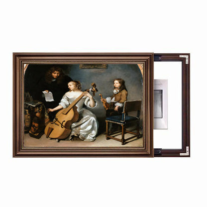 Framed Garden Scene Artwork