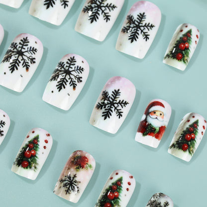 Festive artificial nails with Christmas motifs Acalora