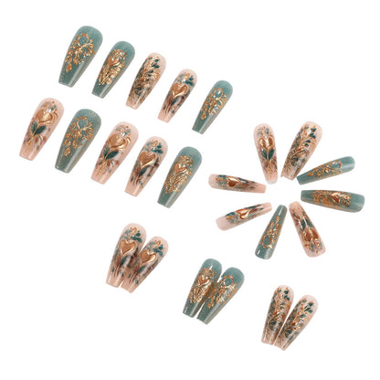 Artificial nails with floral design elements Acalora