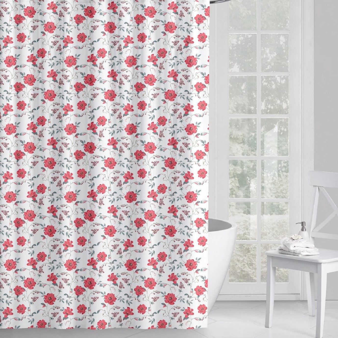 Floral Patterned Shower Curtain