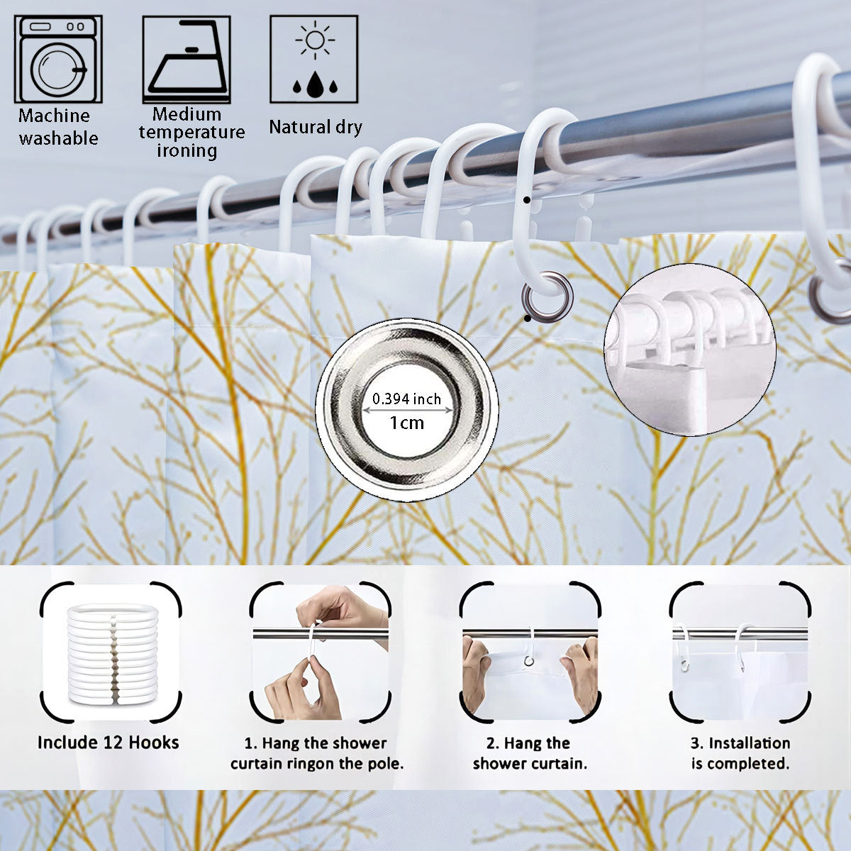 Digital Botanical Bathroom Décor Set