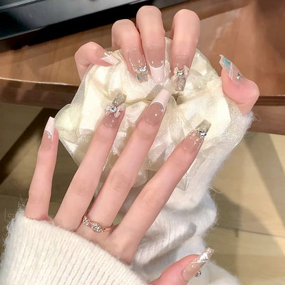Glamorous artificial nails with glitter design Acalora