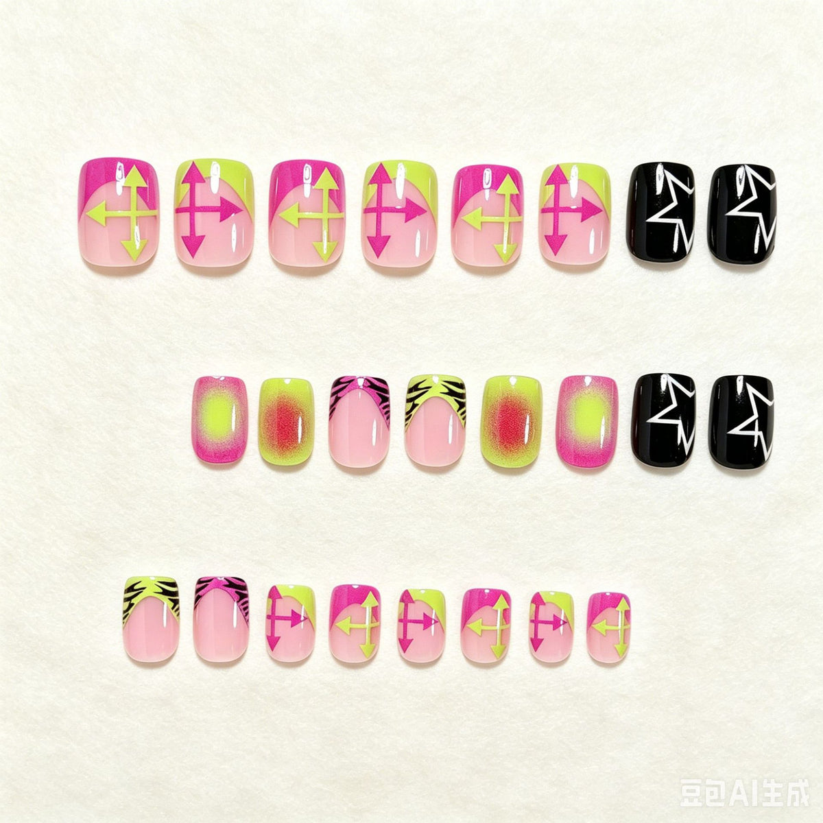 Colorful Abstract Nail Art Set Acalora