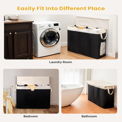 Generous laundry container with removable inner pockets Acalora
