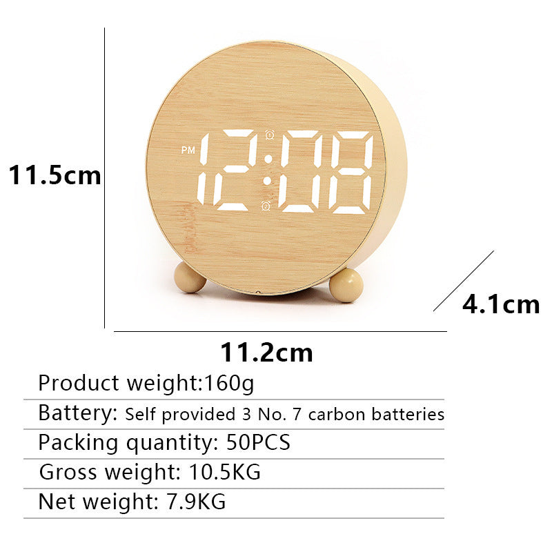 Digital Alarm Clock with Large LED Display and Temperature Display