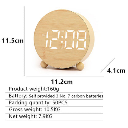 Digital Alarm Clock with Large LED Display and Temperature Display