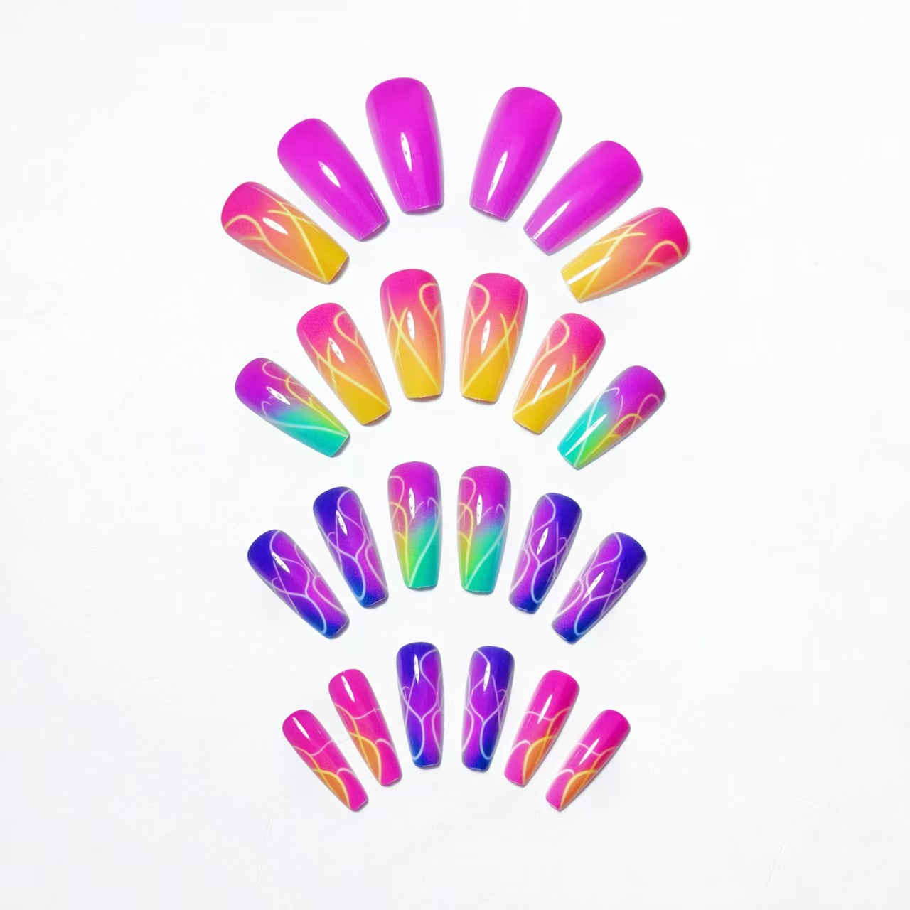 Colorful Gradient Nail Art Acalora
