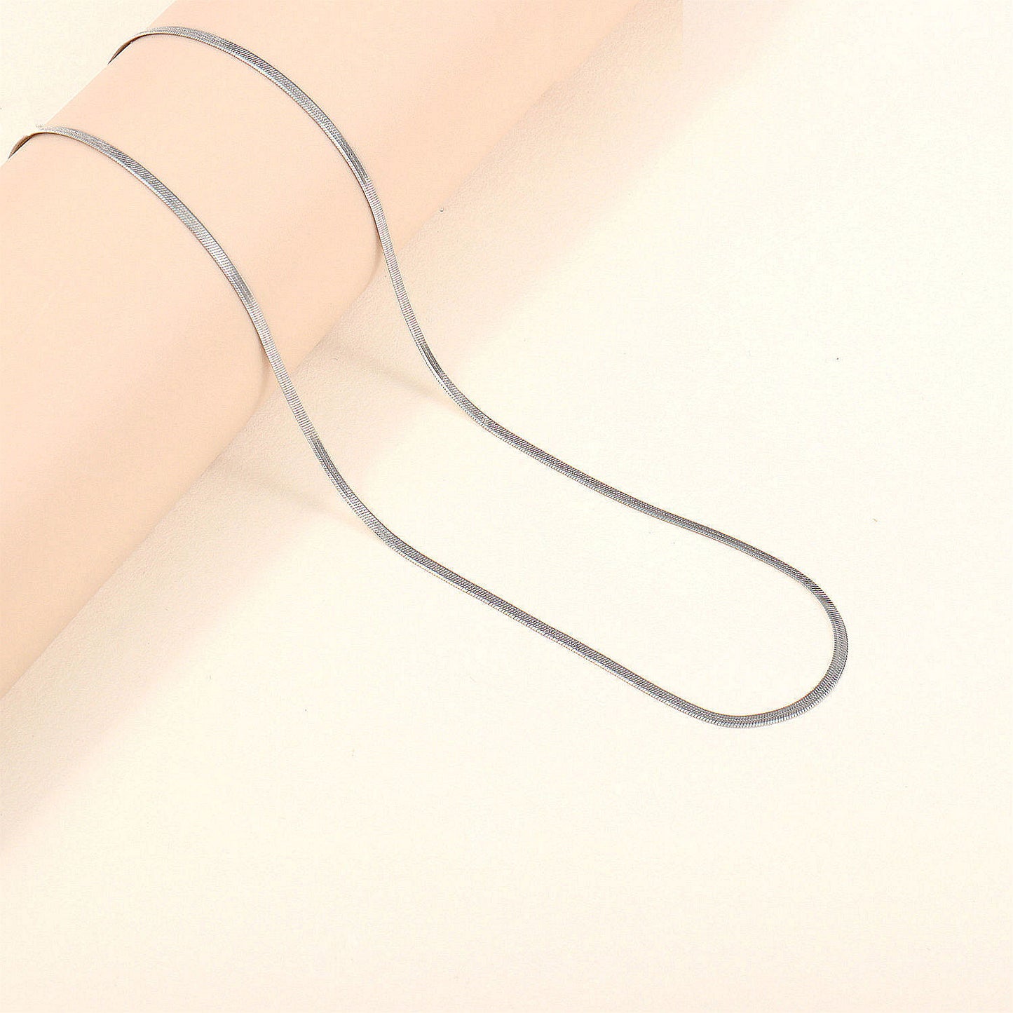Sleek Slim Silver Chain Necklace Acalora