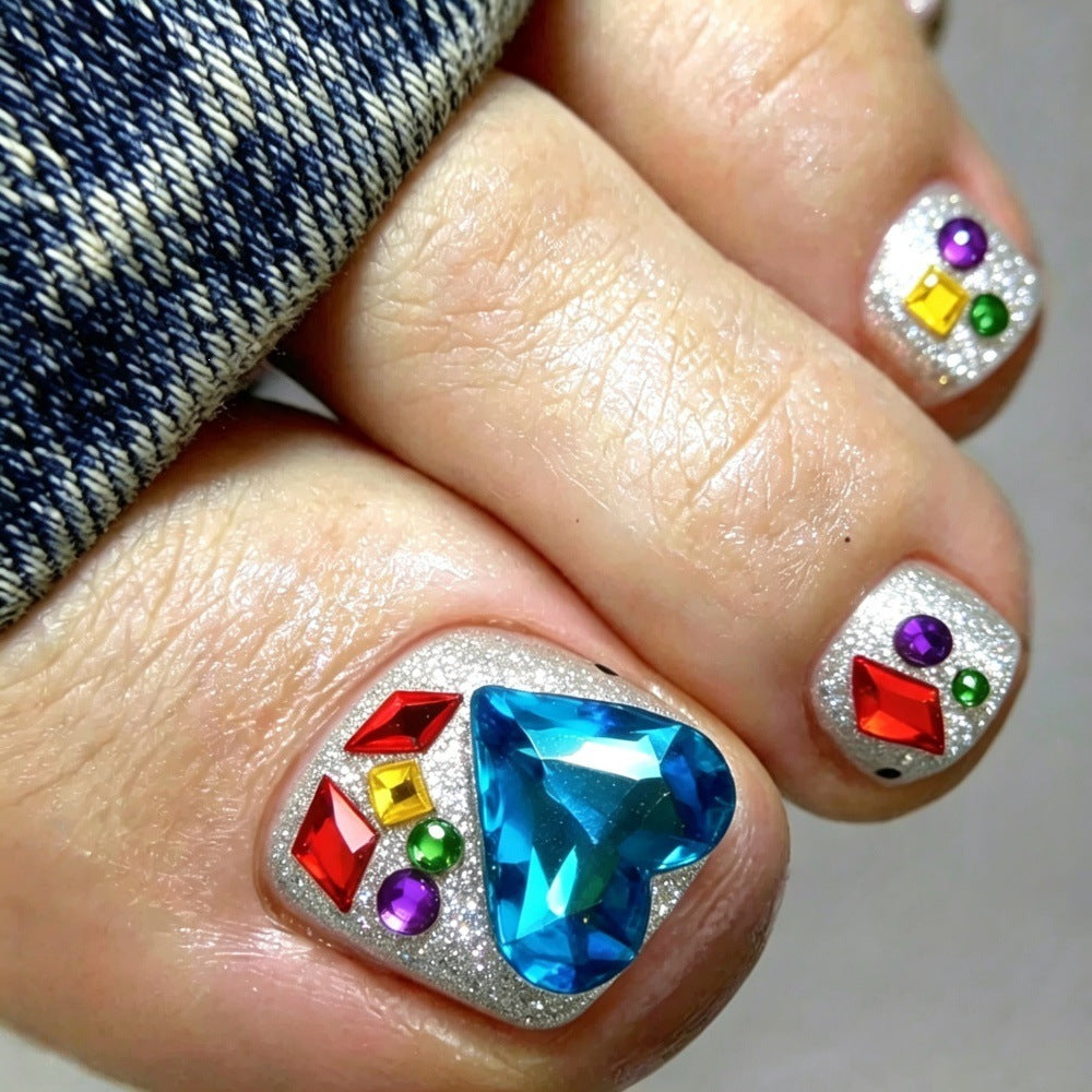 Artificial nails with sparkling rhinestone applications Acalora