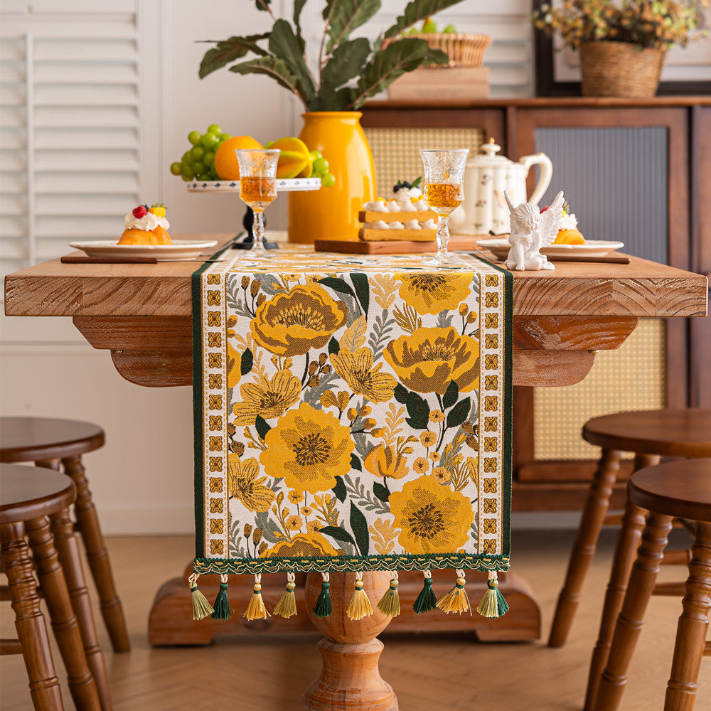Elegant Floral Design Table Runner