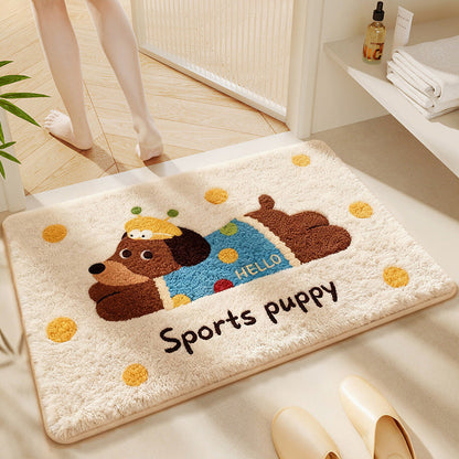 Cartoon Dog-themed Bath Rug