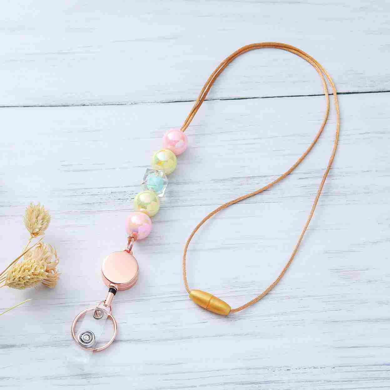 Decorative Beaded ID Badge Lanyard Acalora