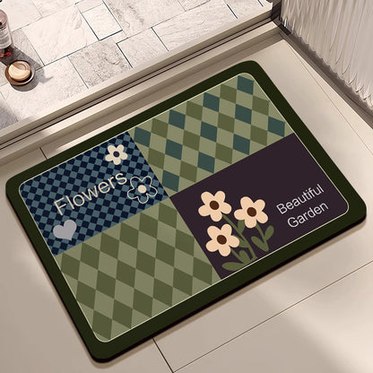 Floral Design Cotton Bath Mat Acalora