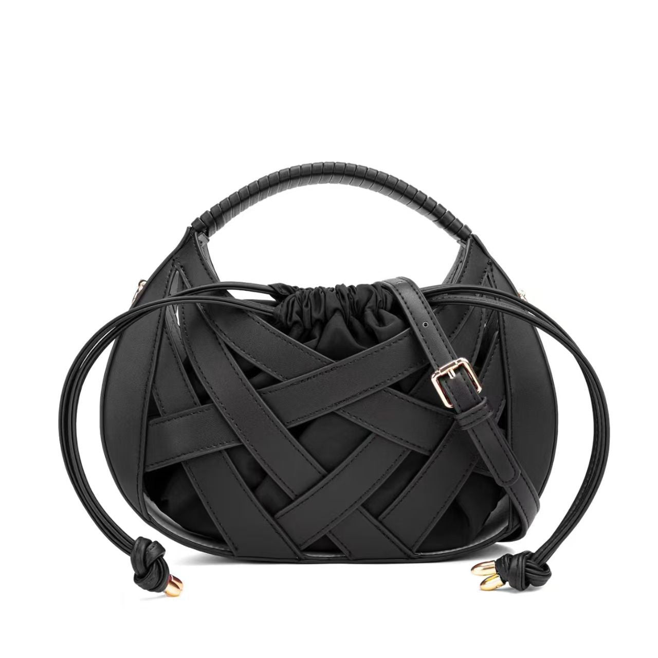 Sculpted Woven Crossbody Shoulder Bag Acalora