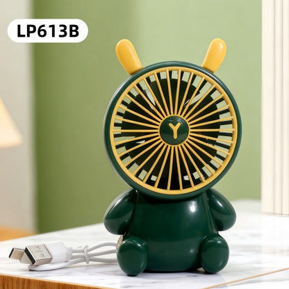 Women's Portable USB Handheld Fan with Cute Bear Motif Karnz