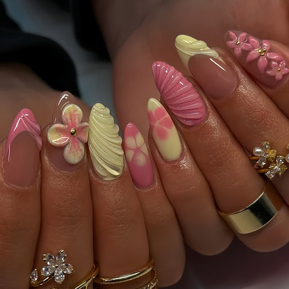 Artistic 3D Floral Nail Art Acalora
