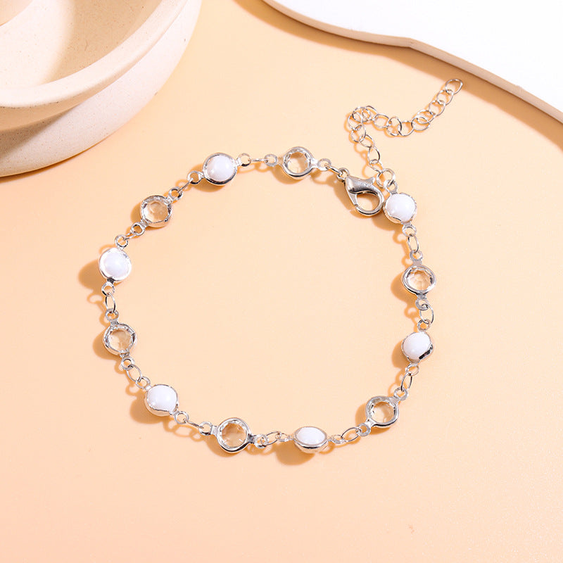 Elegant Beaded Charm Anklet Acalora