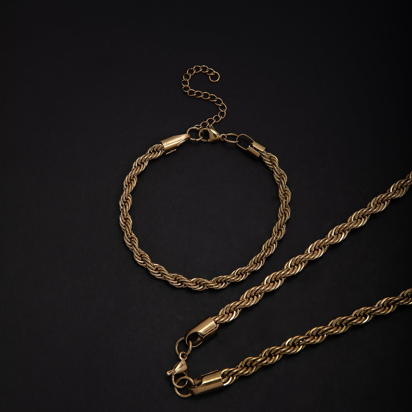 Stylish Braided Chain Jewelry Set Acalora