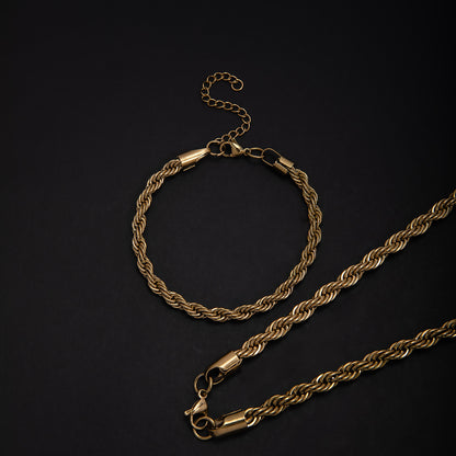 Stylish Braided Chain Jewelry Set Acalora