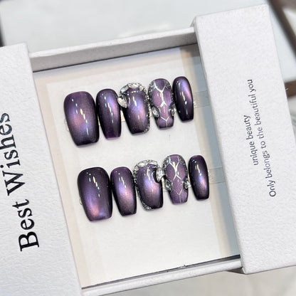 Diamond-Accented Press-On Nail Set Acalora