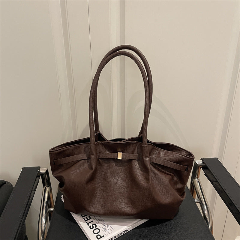 Premium Soft Leather Handheld Tote Bag Acalora
