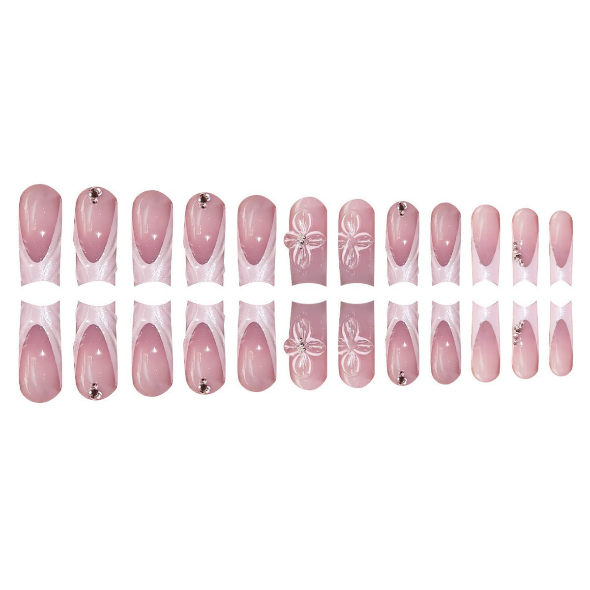 Elegant Floral Press-On Nail Art Acalora