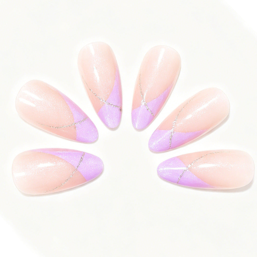 Stiletto Nail Art Tips with Gold Accents Acalora