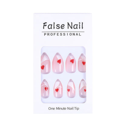 Artificial nails with romantic heart design Acalora