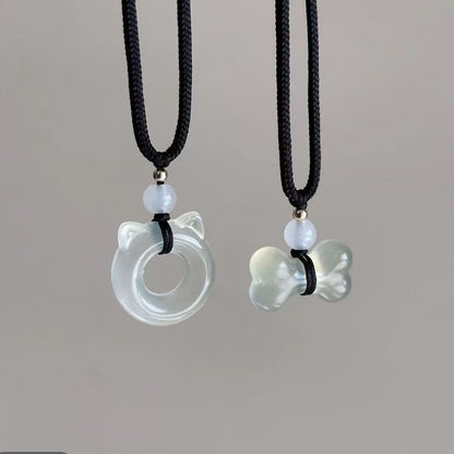 Cute Cat and Bone Pendant Necklace Acalora