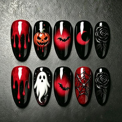 Festive Halloween-Themed Nail Art Set Acalora