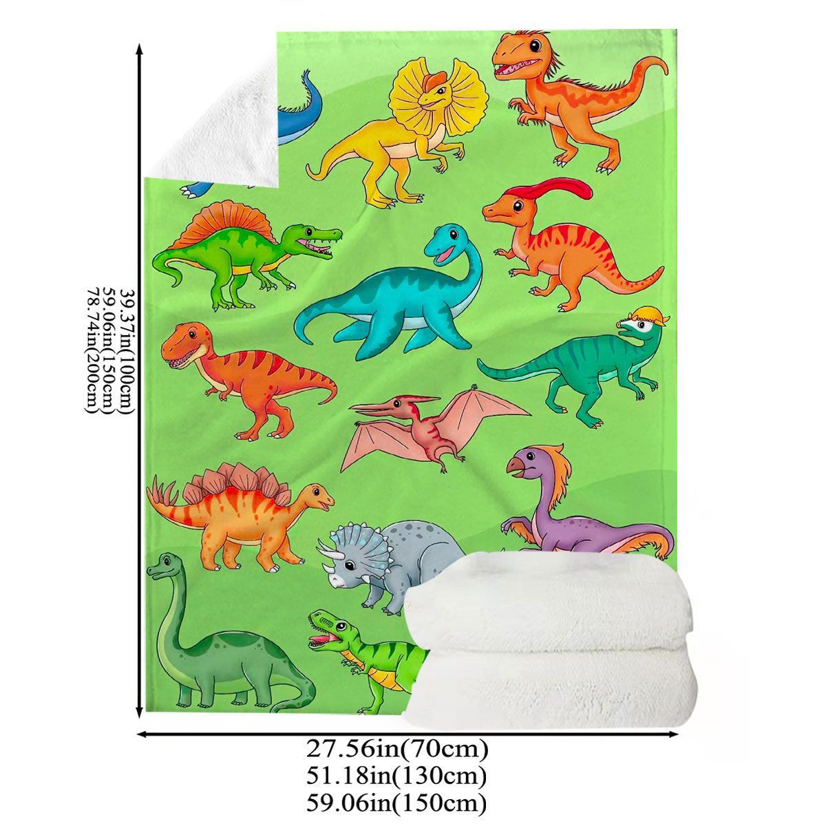 Dinosaur-Themed Plush Throw Blanket