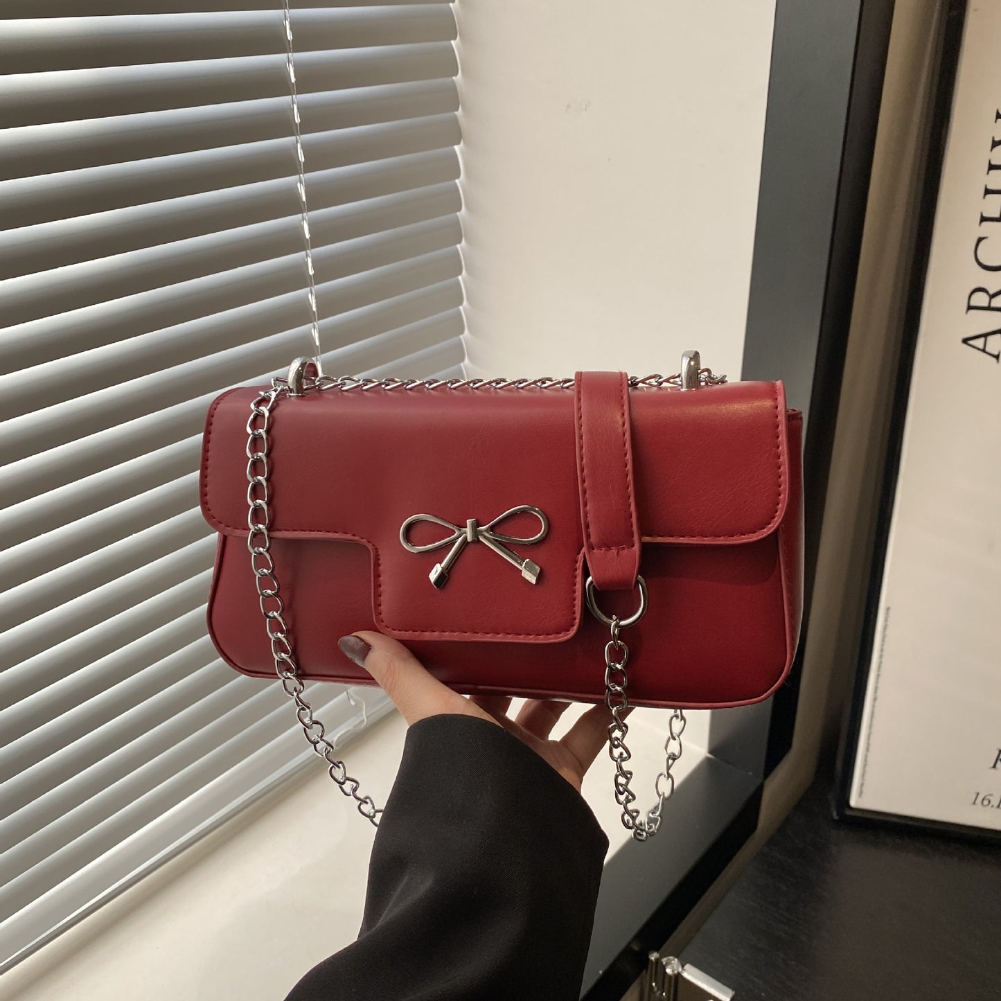 Elegant Bow Accent Crossbody Bag Acalora