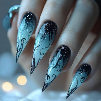 Artificial nails with glamorous tip design Acalora