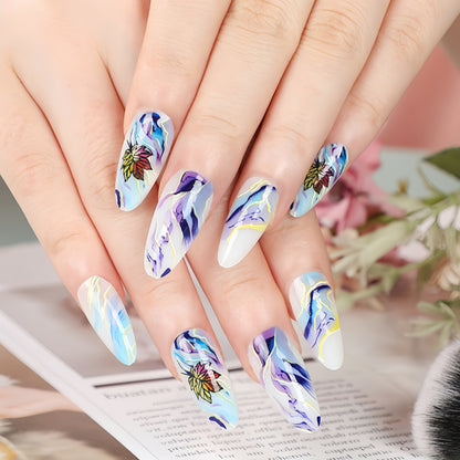 Artificial nails in elegant floral design Acalora