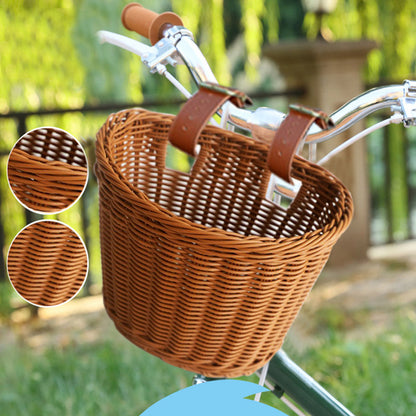 Decorative Woven Storage Basket with Leather Handles Acalora