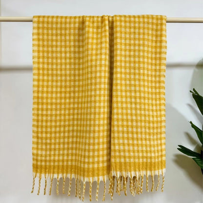 Checkered Fringe Scarf