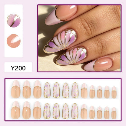 Artificial nail set with elegant geometric design Acalora