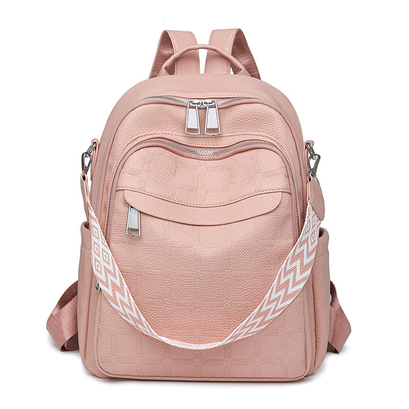 Versatile Textured Backpack with Multiple Compartts Acalora