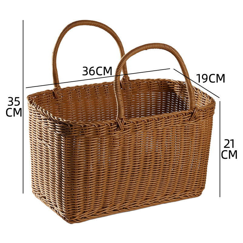 Unisex Hand-woven Shopping Basket with two Handles Brehn