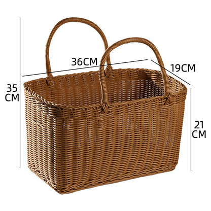 Unisex Hand-woven Shopping Basket with two Handles Brehn