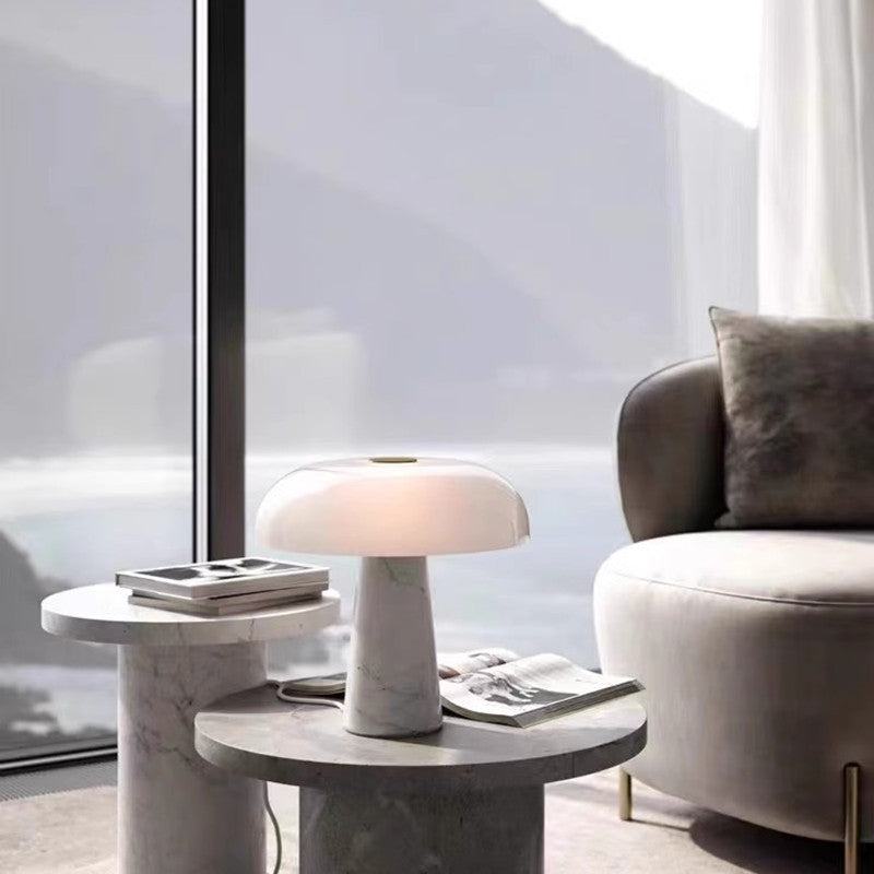 Elegant Marble Mushroom Table Lamp