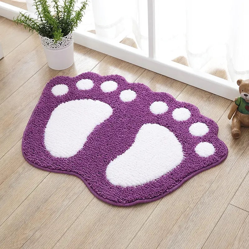 Cute Cartoon Footprint Bath Mat