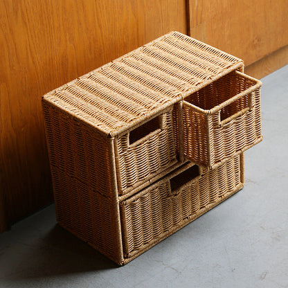 Multi-Drawer Wicker Storage Organizer Bowlift