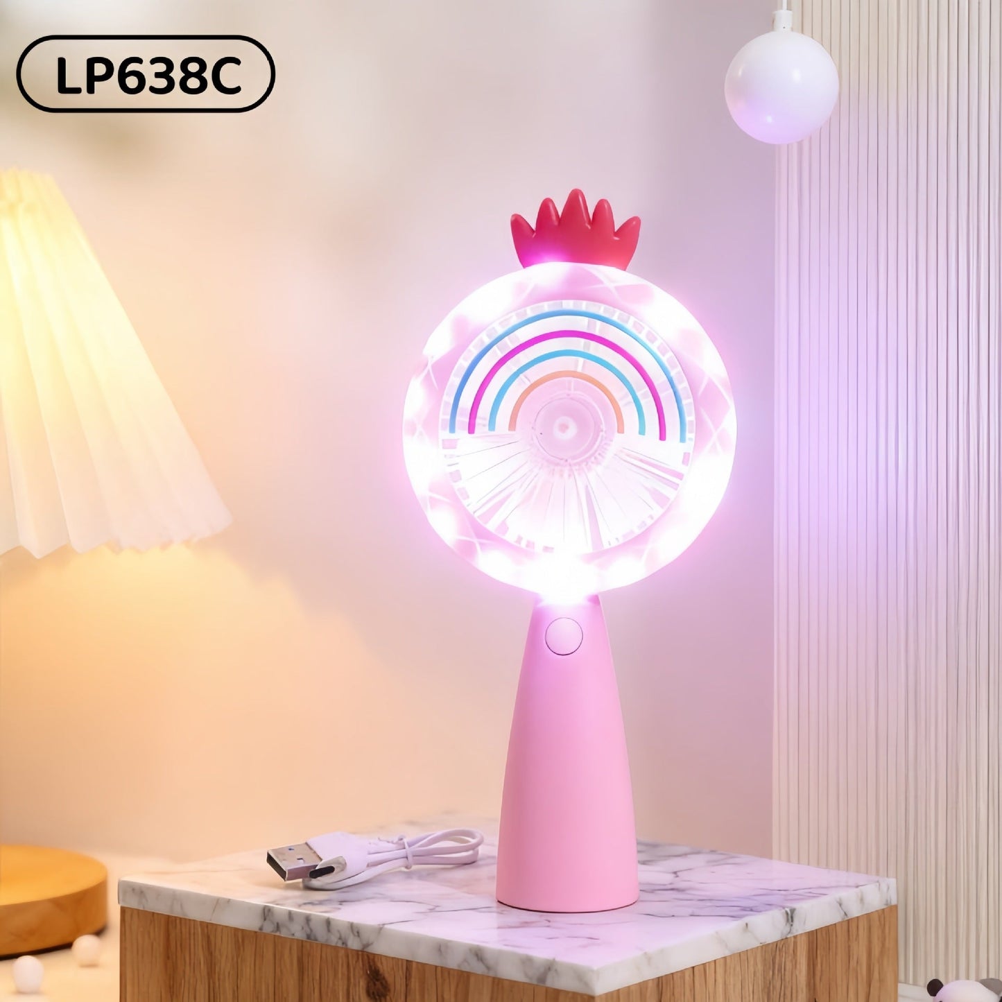 Women's Portable Mini Fan in Playful Bear Design Bowlift