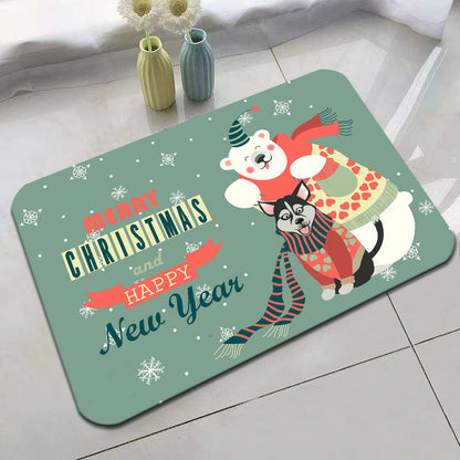 Festive Holiday-Themed Bath Mat