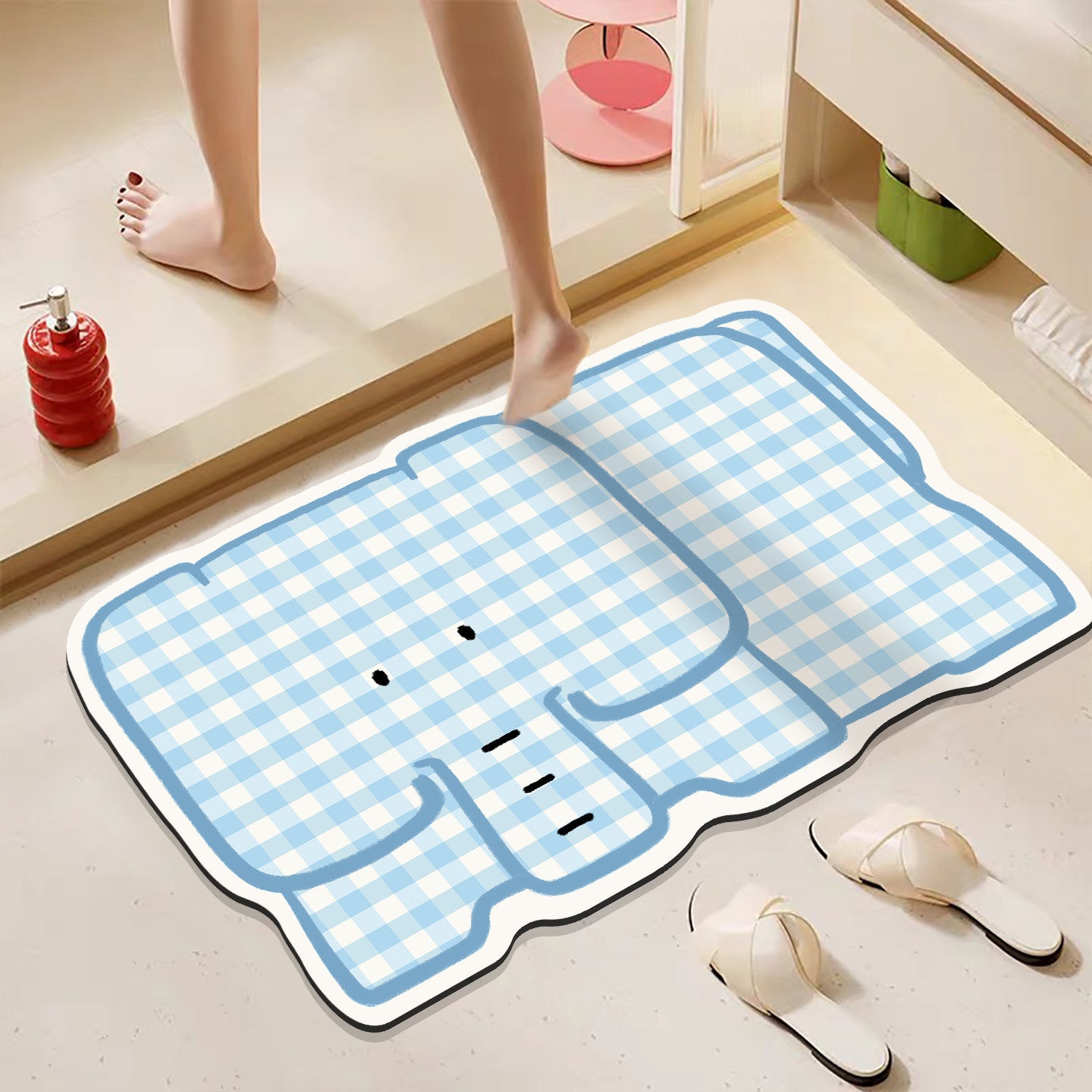 Playful Hamburger-Themed Bath Mat