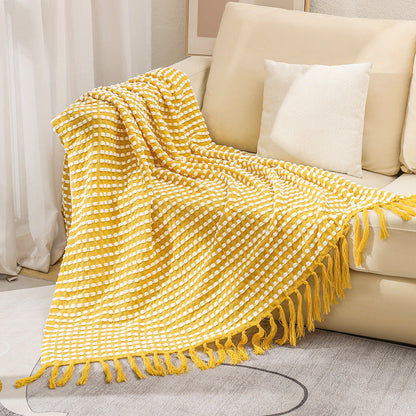 Textured Cotton Throw Blanket